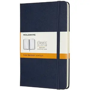 Piezīmju grāmata Moleskine Classic 208 lapas zila — ciets vāks, līnijas