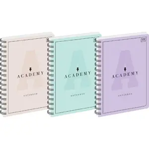 Notebook pad INTERDRUK A5 100 pages squared grid Academy Pastel pack of 5