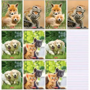 Notebook A4 32‑page lined HERLITZ Animals pack of 10 (MPN 439942)