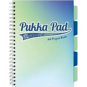 Piezīmju grāmatu komplekts Pukka Project Book Seafoam A4, rūtiņu, 100 lapas, 3 gab.