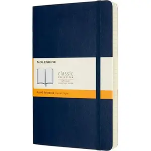 Блокнот Moleskine Classic Large (13 x 21 см), в линейку, мягкая обложка, 400 страниц, синий сапфир
