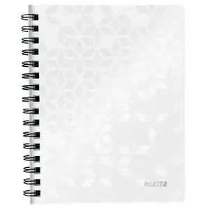 Notebook LEITZ WOW A5 squared, wirebound, PP softcover, 80 sheets, 80 g/m², white