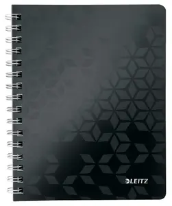 Leitz WOW A5 Klade spirāles rūtiņās melns mīkstais vāks 80 lapas 80 g/m²