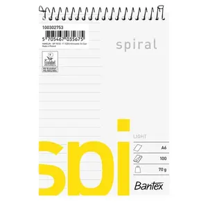Тетрадь для записи Bantex 100302753 A6, 100 листов, в линейку, 70 г/м²