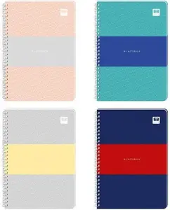 Notebook A5 INTERDRUK Kołozeszyt 80 sheets, squared, Black & Blue Pastel cover