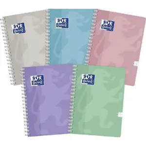 Notebook A4 80 sheets squared TEKA Touch Pastel pack of 5