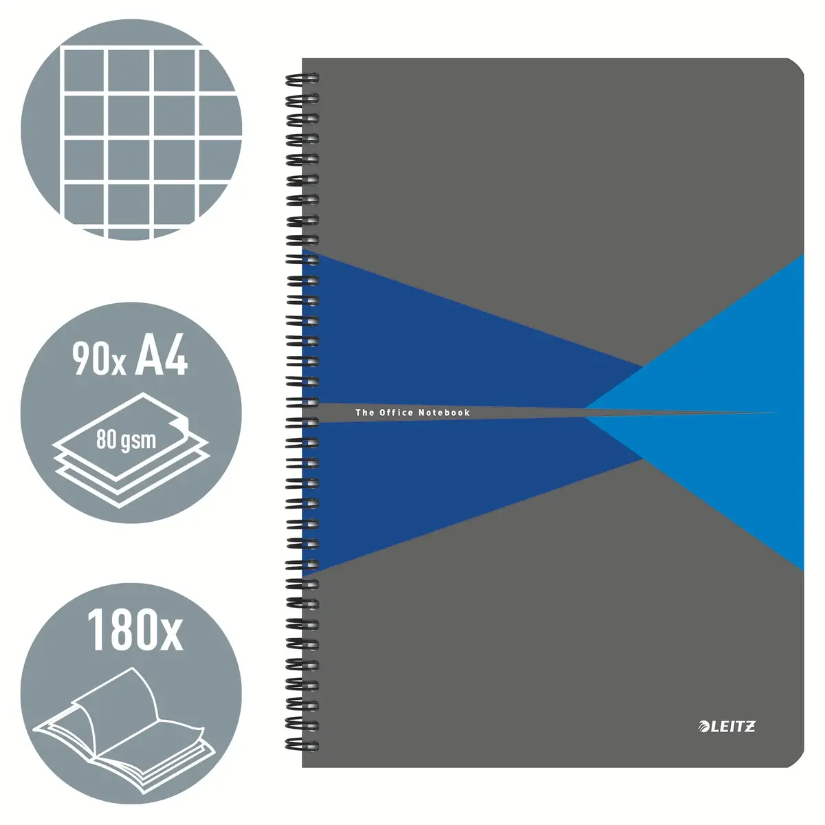 LEITZ A4 squared wirebound notebook 90 sheets Photo 2