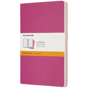 Notebook Moleskine Cahier Hardcover, Pink, Lined, 80 Sheets, 70 g/m²
