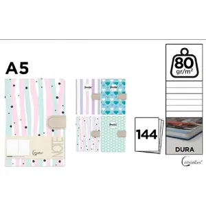 Notebook TEKA Notes A5 144 pages with magnetic closure — assorted covers