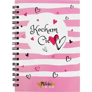 Spirāles piezīmju grāmatiņa Bernardinum — „Notes na sprężynie Kocham Cię” — A5/rindots (informācija nav norādīta)