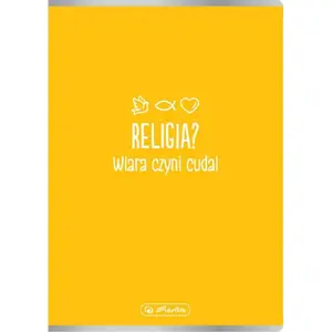 Notebook HERLITZ A5 60 pages squared – Religion school subject, pack of 5