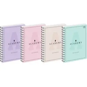 Notebook Interdruk B5 100 sheets, 90 g/m² paper, squared ruling, Academy pastel cover