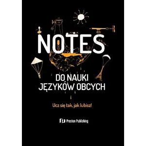 Notebook Preston Publishing for language learning, black, A5-style ruled pages