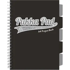 Pierakstu grāmata Pukka Project Book Black A4 100 lapas rūtiņu komplekts 3 gab.