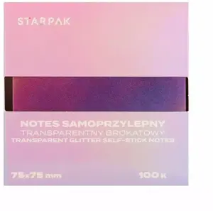 Adhesive Notes STARPAK NOTES SPRZYL 75×75 mm transparent, 100 sheets, pack of 12