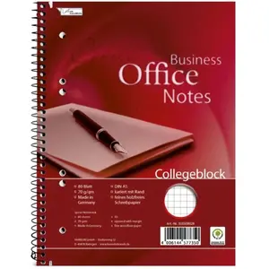 Piezīmju bloks Oxford LANDRE Collegeblock Office A5 ar perforāciju 80 lapas 70 g/m²