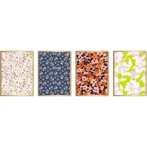 Notebook A5 INTERDRUK Zeszyt 80 pages squared Metallic Floral cover (10 pcs)
