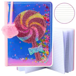 Notebook Lean A5 lined holographic confetti cover, 80 sheets