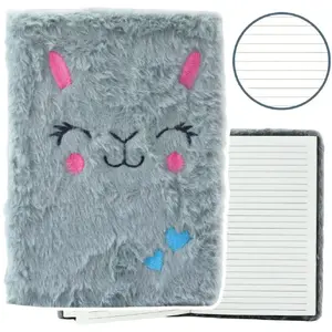 Notebook Lean A5 Gray Lined Plush Cover Rabbit 80 Pages