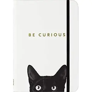Notebook Peter Pauper Press Notatnik mini Ciekawski Kot — pocket-size hardcover notebook with illustrated cat cover