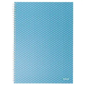 Pierakstu grāmata A4 ESSELTE Colour'Breeze, rūtiņu papīrs, spirālējums, cieta vāka, 80 lapas, 80 g/m², zils