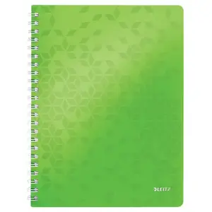 LEITZ WOW piezīmju grāmata A4 rūtiņu, uz spirāles, PP mīkstais vāks, 80 lapas, 80 g/m², zaļa dizaina