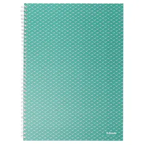 A4 rūtiņu spirālatslēdzama piezīmju grāmata ESSELTE Colour'Breeze — 80 lapas, 80 g/m², cieta vāka, zaļa apdruka