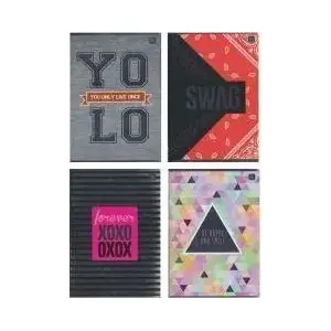 Notebook INTERDRUK A5 60 pages squared Metallic Mix pack of 10