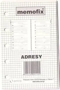 Organizer insert Antra MEM/M for addresses, model 488533
