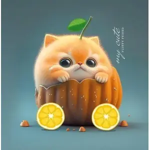 Notebook Fresh 100 x 100 mm, 48 sheets, plain pages, decorative cover 'Cat in Pumpkin' (MPN 569098)