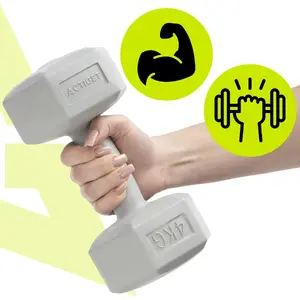 Dumbbells set Springos ACT0162 — 2 x 4 kg (total 8 kg), PP outer, bituminous filling, 24×13×12 cm, grip Ø 3.8 cm