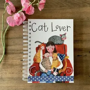 Notebook A5 TEKA SJ13 TW Cat Lover Kociara — spiral-bound A5 notebook, lined pages