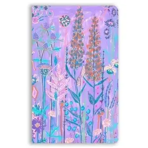 Notebook B6 lined Flame Tree Publishing — purple garden cover by Lucy Innes
