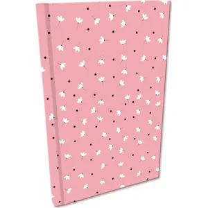 Notebook A5 Bee-bee Notes Soft Touch — squared pages, floral white and pink cover