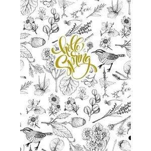 Decorative Notebook Fresh 145×197 mm 64 pages Grid pattern, Cover with Bird Motif