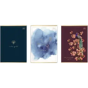 Notebook INTERDRUK A4 80 pages squared Metalic Satin Gold pack of 5