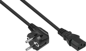 Кабель питания Kabelmeister, угловая вилка Schuko 90° на IEC C13, 0.5 м, черный