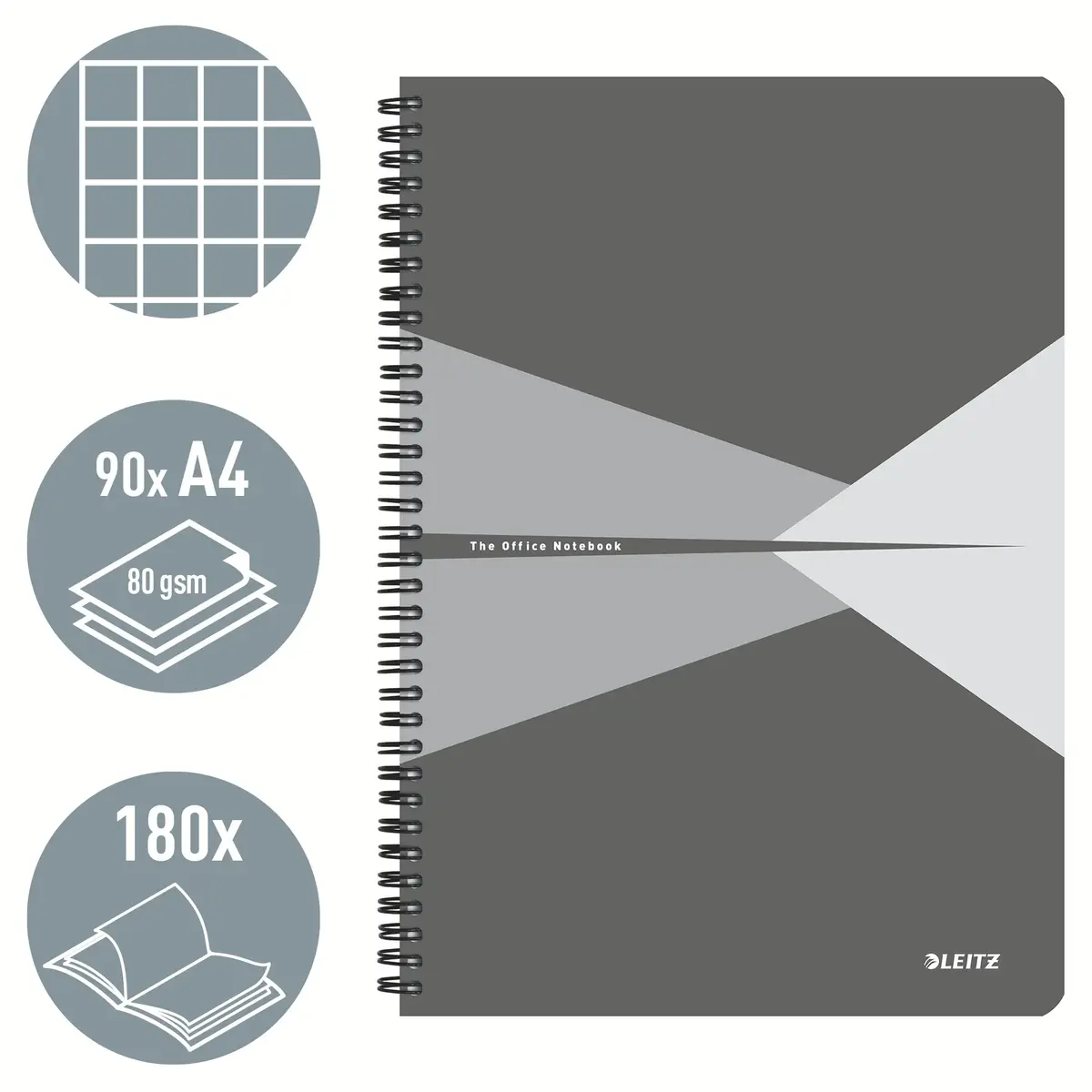 LEITZ Office Notebook A4 squared, wirebound Photo 2