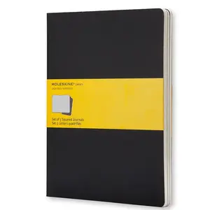 Piezīmju grāmata Moleskine Cahier cieta vāka 120 lapas 120 g/m² rūtiņu melna