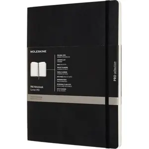 Notebook Moleskine Professional XL 19×25 cm, soft cover, 192 pages, black