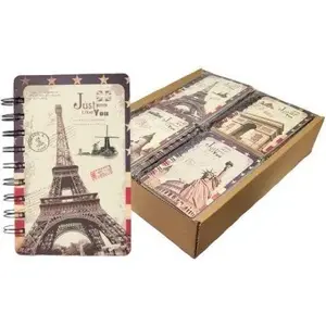 Staple-bound Notes A6 Merkpol — assorted city designs, pack of small notebooks