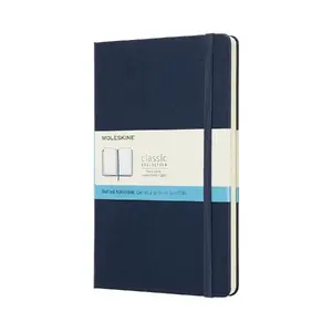 Блокнот Moleskine Classic с твердой обложкой, синий, монохромный, матовая отделка, бумага 70 г/м²