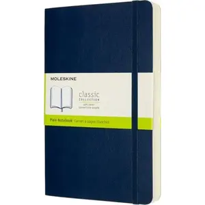 Notebook Moleskine Classic L (13×21 cm) smooth paper, soft cover, sapphire blue, 400 pages
