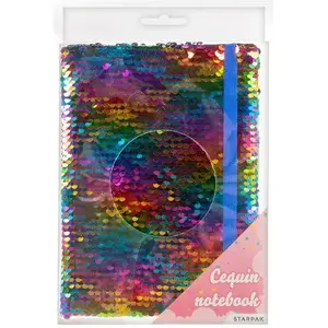 Notebook STARPAK Notes A5 with sequins, A5 size, decorative cover