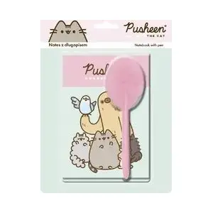 Bloknots Derform NOTES B6 40 lpp. līnijas ar kabatu un pildspalvu Pusheen dizains