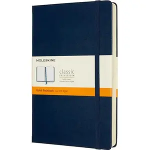 Блокнот Moleskine Classic L (13x21 см) в линейку твёрдая обложка сапфировый 400 страниц