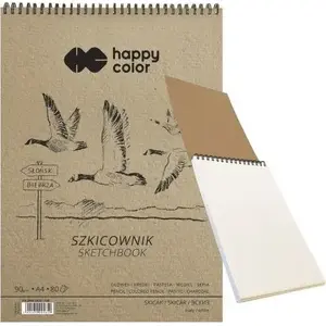 Sketchbook on Spiral Happy Color Ptaki A4, 80 Sheets, 90 g/m²