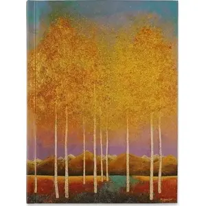 Notebook Peter Pauper Press stitched Moonlit Aspens (336917) — lined pages, sewn binding