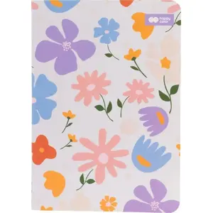 Notebook Happy Color Notes sewn A6 32 sheets checked Bloom pastel