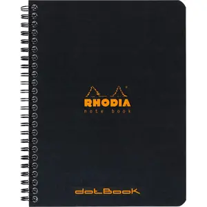 Spiral-bound A5 dotted notebook Clairefontaine (80 g/m² paper, 160 pages, black cover)